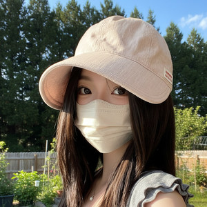 条纹渔夫帽子女款2026新款韩系百搭大头围鸭舌帽子遮阳防晒显脸小