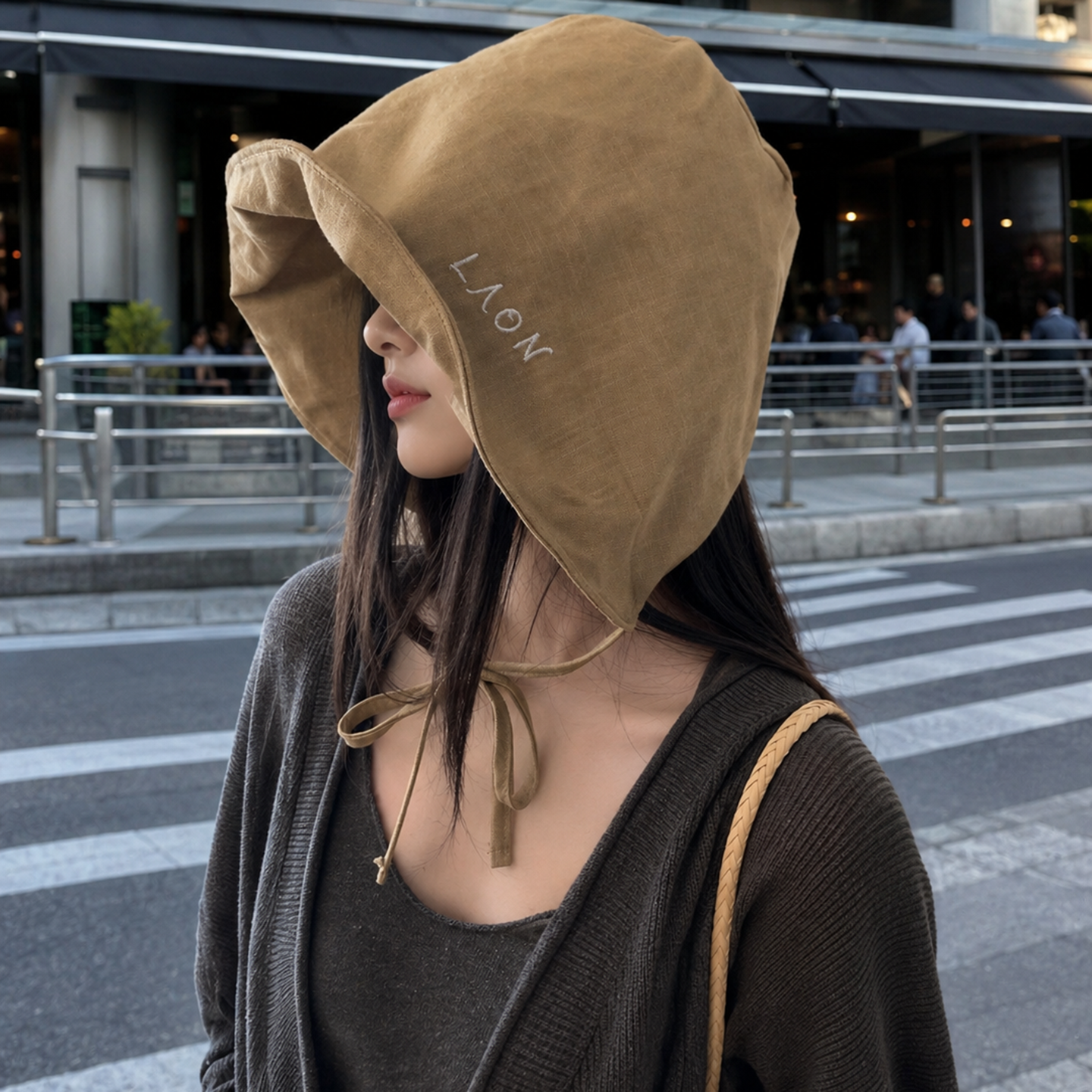 日系夏季宽檐遮脸防晒渔夫帽女