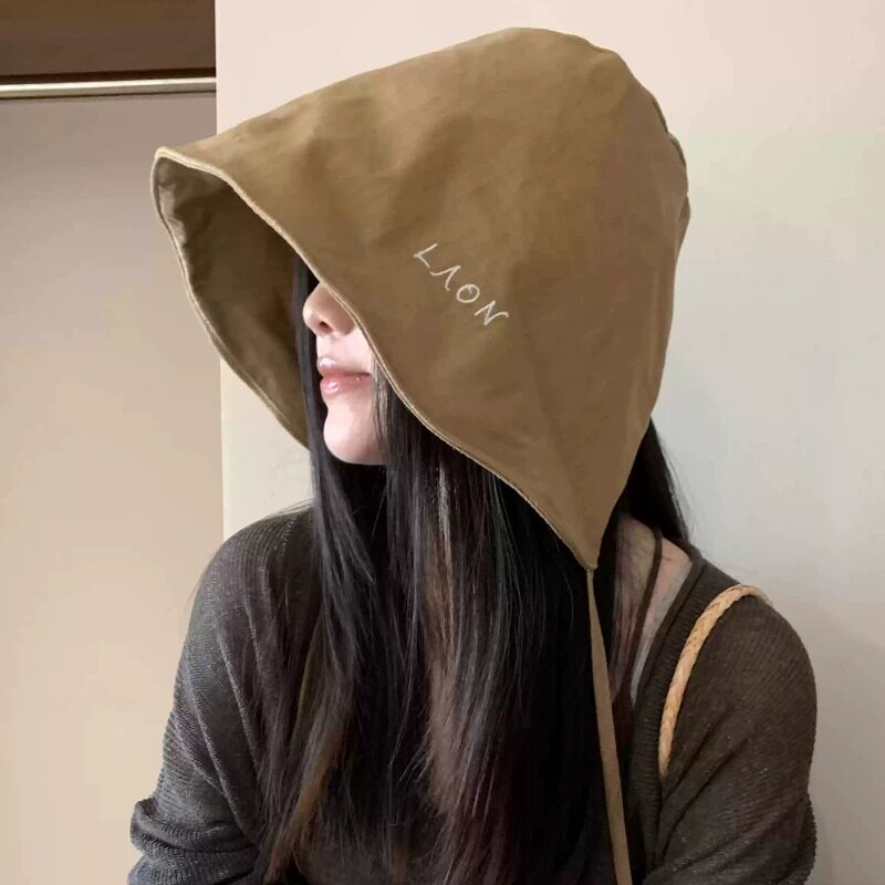 日系夏季宽檐遮脸防晒渔夫帽女