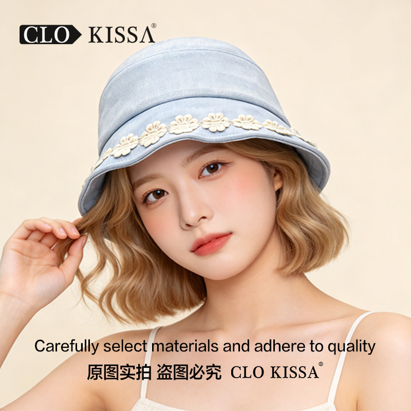 春夏防晒透气显脸小渔夫帽女