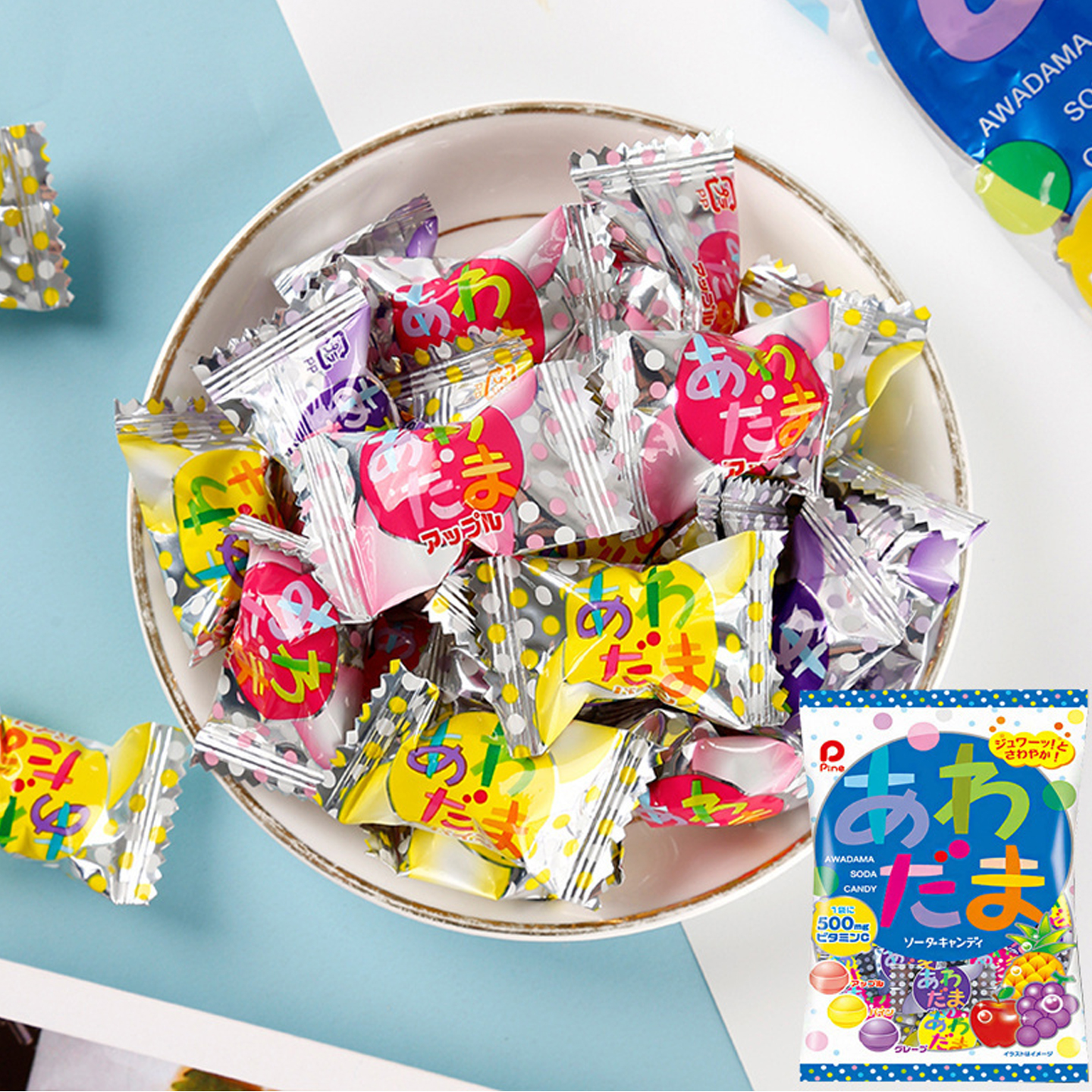 日本进口pine佩茵水果糖波子汽水气泡多种口味硬糖果结婚喜糖零食