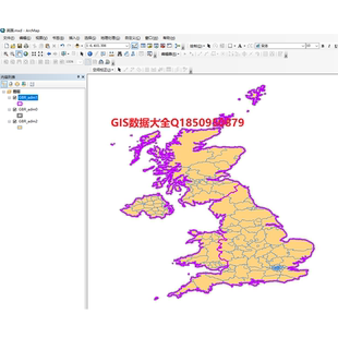 英国行政地图数据shp/国家/州/县边界/ArcGIS可打开制图/QGIS