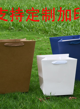 台灯手提袋盆景上宽下窄纸袋