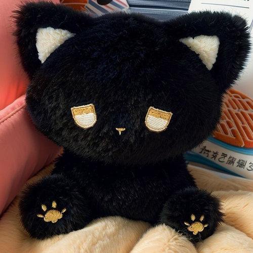 可爱emo呆呆小猫毛绒玩偶布娃娃