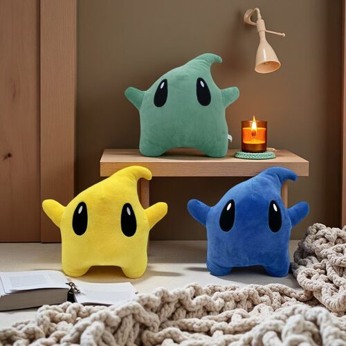 跨境三色Mario Luma Star Plush 马里奥疯兔星耀石毛绒玩具公仔