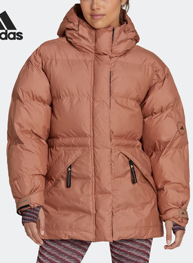 Adidas/阿迪达斯正品SMC新款女子运动宽松保暖连帽面包棉服HG6892