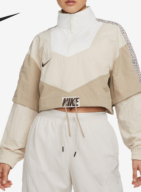 Nike/耐克正品SPORTSWEAR女子半拉链短裤运动夹克FB8373-126