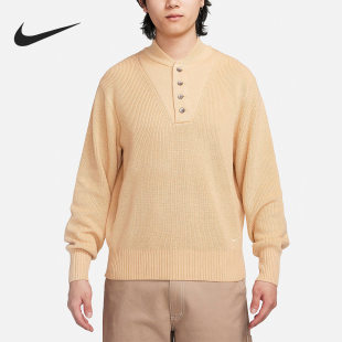 耐克正品 男子休闲长袖 Life Henley 毛衣FN3119 Military Nike