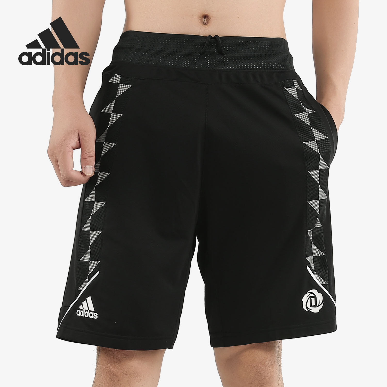 Adidas/阿迪达斯正品男子2019新款罗斯篮球训练透气五分裤 DZ0608