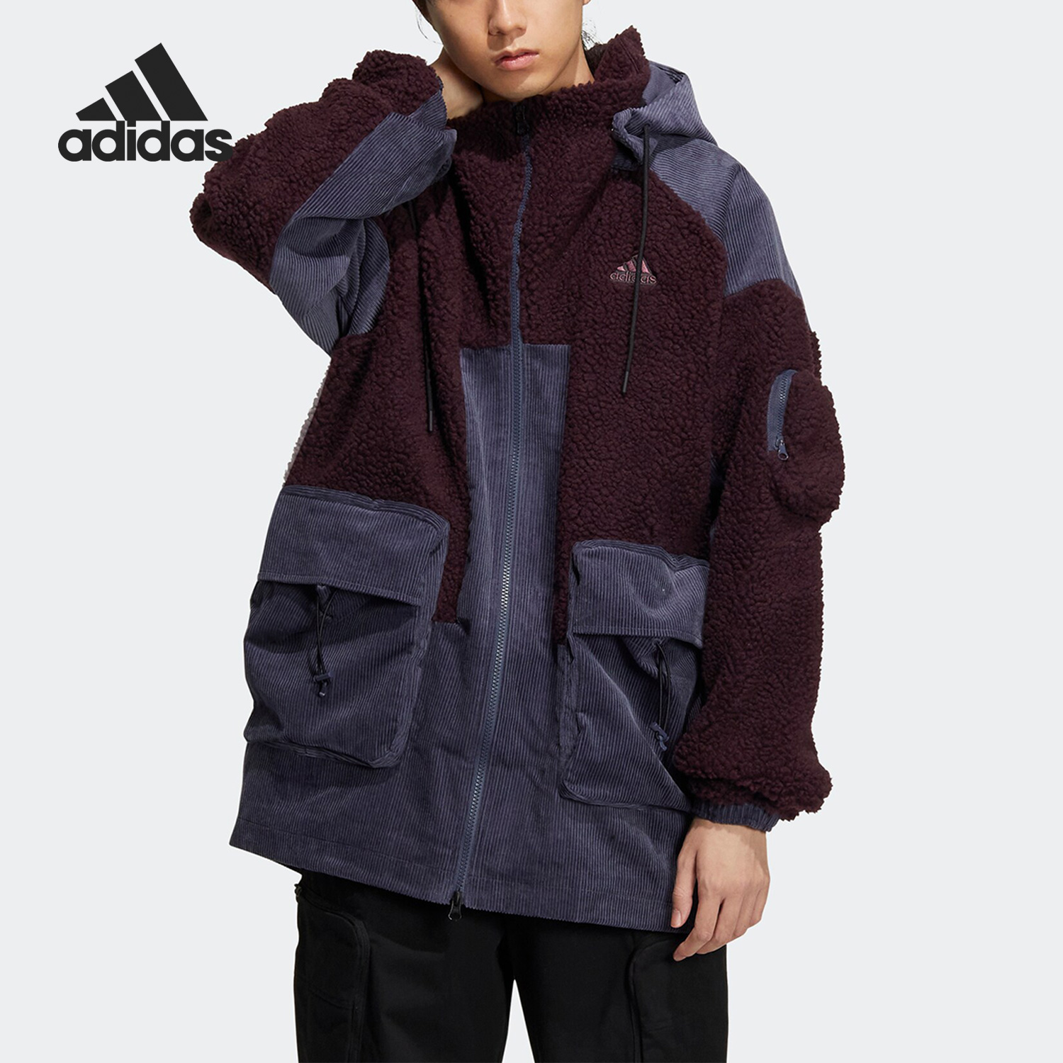阿迪达斯正品男子摇粒绒外套