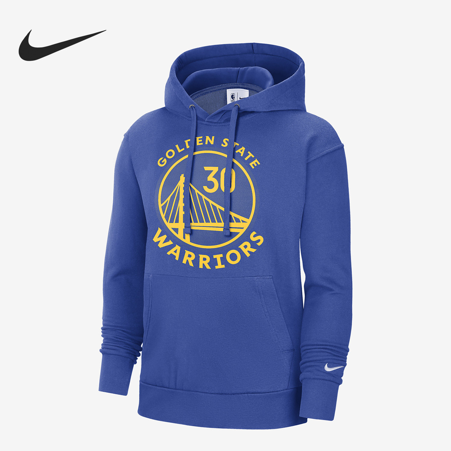 Nike/耐克正品金州勇士队新款男子加绒休闲连帽卫衣DB1213-496