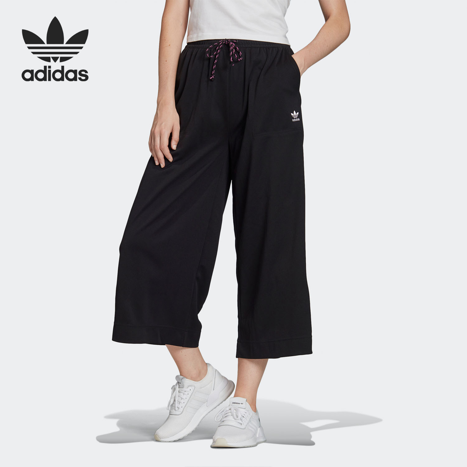 Adidas/阿迪达斯正品2020夏季新款女子运动休闲透气长裤FL4057