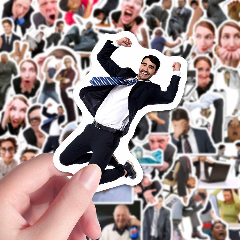 142张外国人梗图贴纸欧美沙雕meme搞笑梗图表情包装饰笔记本贴画