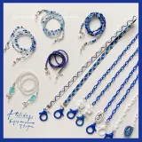 Синяя медицинская маска, беспроводной ремешок, наушники, шнурок-держатель, очки, ожерелье, bluetooth