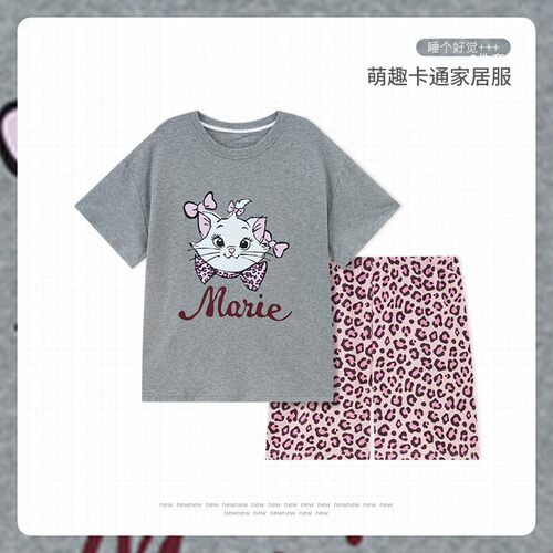 睡衣女纯棉夏季短袖薄款卡通可爱初中学生女款大码宽松家居服套装
