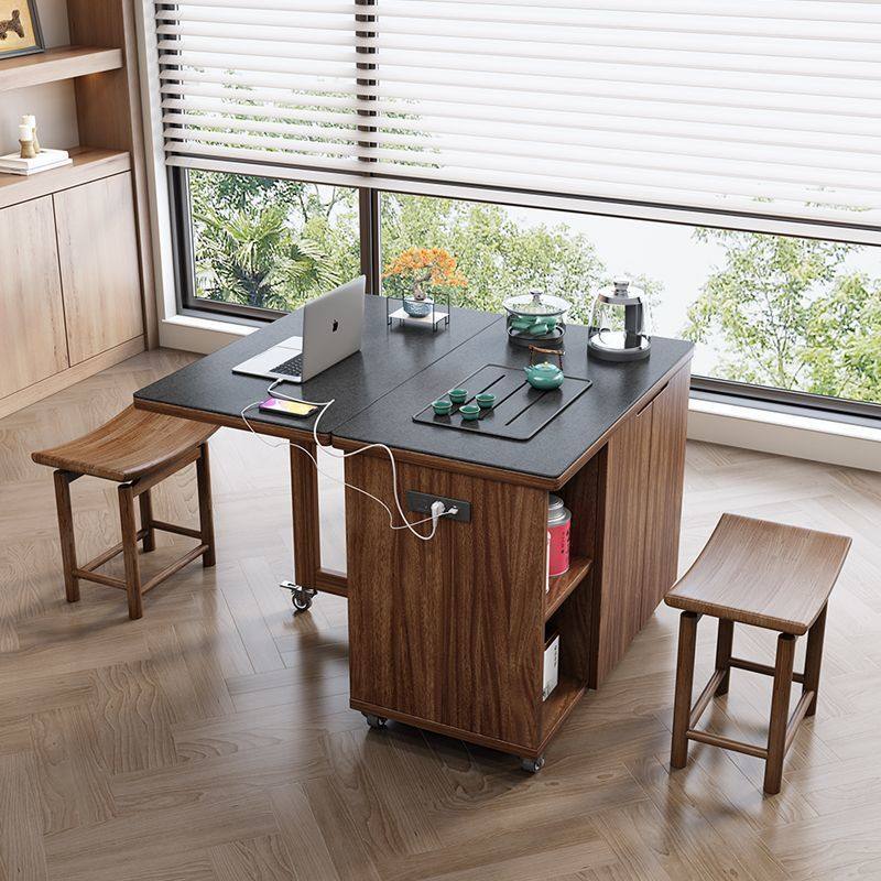 新中式阳台小茶桌胡桃木可折叠移动小户型茶台餐桌家用茶车轻奢,住宅家具,家用茶台/茶桌,淘宝优惠券,粉丝福利购,淘宝优惠卷