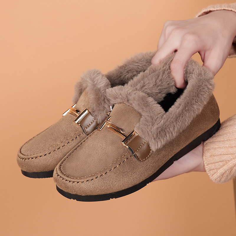 豆豆鞋女外穿加绒2025年秋冬新款老北京毛绒一脚蹬保暖毛毛棉鞋子,女鞋,传统布鞋,淘宝优惠券,粉丝福利购,淘宝优惠卷