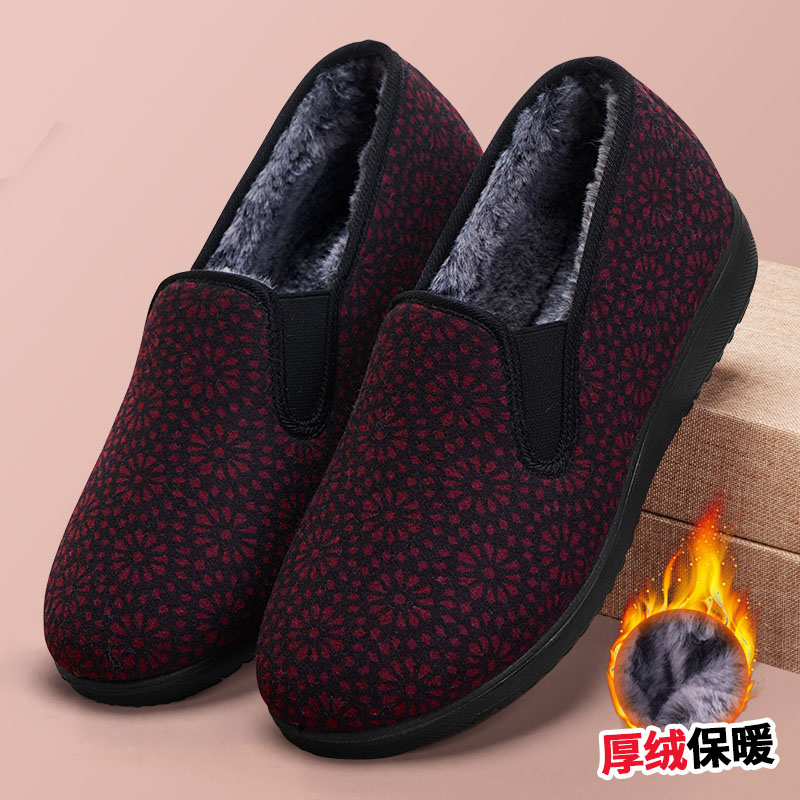 加绒保暖老北京布鞋女软底防滑