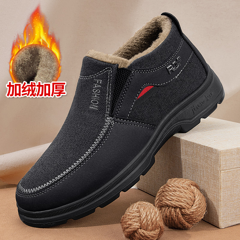 防滑保暖棉鞋冬季加绒老北京布鞋