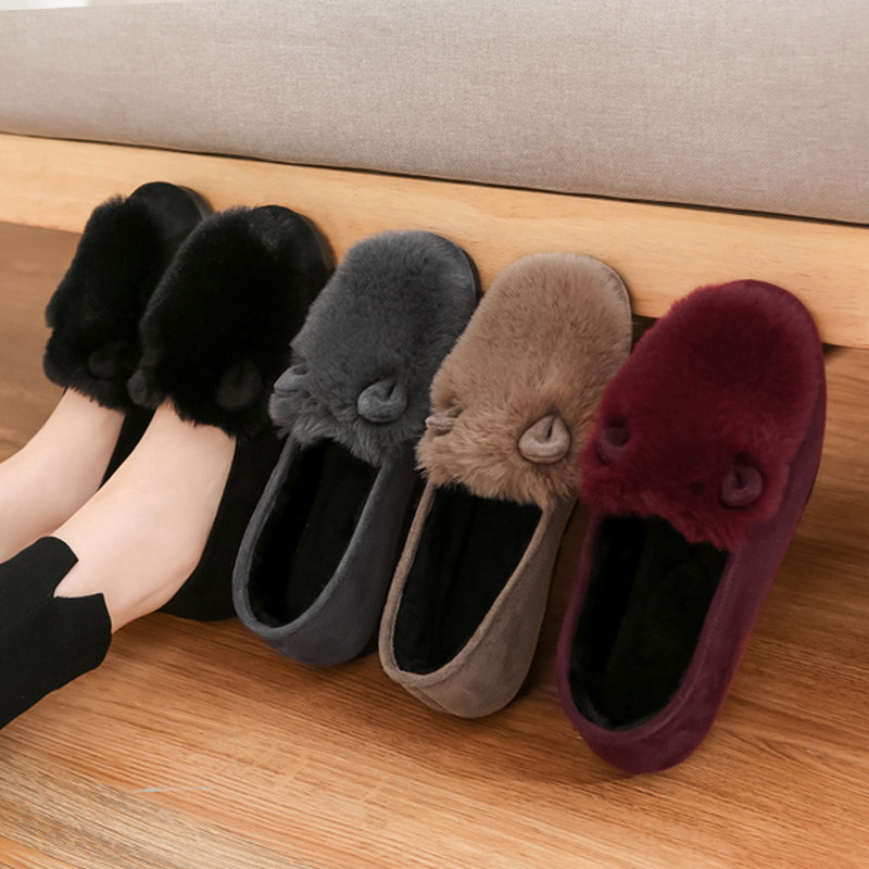 一脚蹬韩版外穿豆豆平底防滑女冬棉瓢鞋子软底毛绒加绒毛毛鞋厚底,女鞋,浅口单鞋,淘宝优惠券,粉丝福利购,淘宝优惠卷