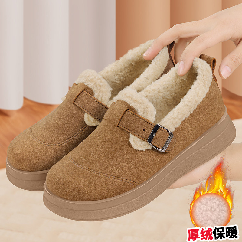 老北京布鞋女冬2025新款加绒加厚豆豆鞋舒适保暖防滑厚底妈妈棉鞋,女鞋,棉鞋,淘宝优惠券,粉丝福利购,淘宝优惠卷