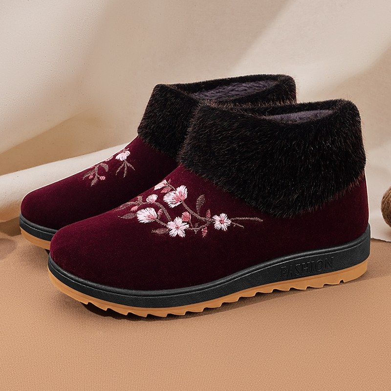 棉鞋女冬加绒保暖防滑老北京布鞋中老年奶奶鞋妈妈加厚轻便雪地靴,女鞋,时尚雪地靴,淘宝优惠券,粉丝福利购,淘宝优惠卷