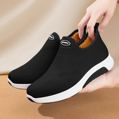 秋冬加绒加厚保暖防滑中老年平底运动妈妈二棉鞋 老北京布鞋 女棉鞋