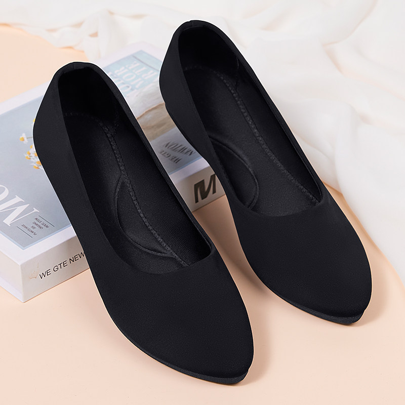 老北京布鞋女官方旗舰店官网新款女士一脚蹬不累脚黑色软底工作鞋