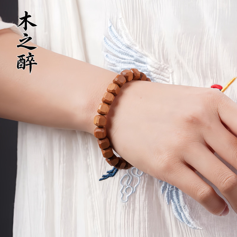 印度老山檀香无相方糖手串8.5&times;9.5mm23颗四方来财文玩男女手链