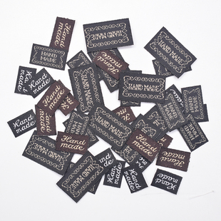 100片经典 字母布标背贴布贴商标织唛diy手工饰品配件发夹发饰材料