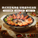 美 电烤盘家用烧烤炉烧烤盘一体室内轻烟户外烤肉锅煎烤盘礼物