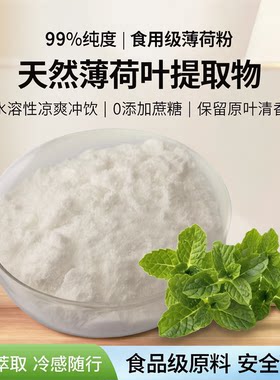 食用天然薄荷粉99%水溶性薄荷叶提取物食品级清凉香精凉味剂商用