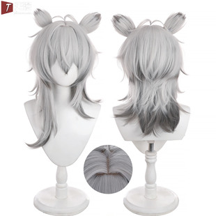 天漫 明日方舟 异格 凛御银灰cos假发 头皮顶 发丝耳朵有售