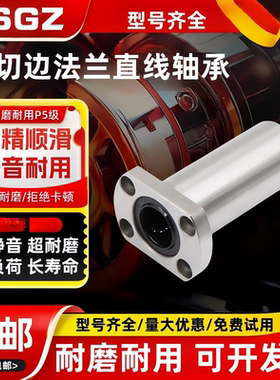 RSGZ法兰加长直线轴承 LKBMH 6 8 10 12 16 20 25 30 35 40 50LUU