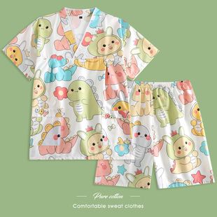 桑拿洗浴衣服情侣装 纯棉大码 卡通可爱家居睡衣 汗蒸服女款 新款