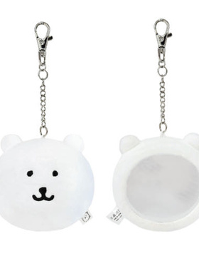 国内现货 韩国代购自嘲熊小镜子毛绒手持镜可爱nagano包挂件