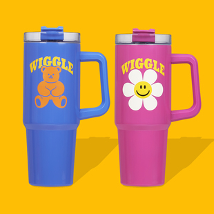 韩国正品代购wigglewiggle保温杯超大940ml把手桌面杯可爱礼物