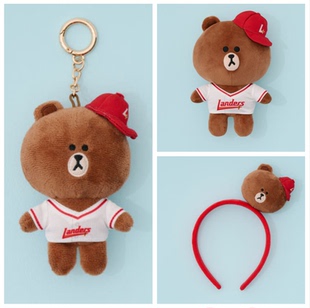 韩国正品代购linefriends SSGLANDERS联名布朗熊挂件玩偶发箍礼物
