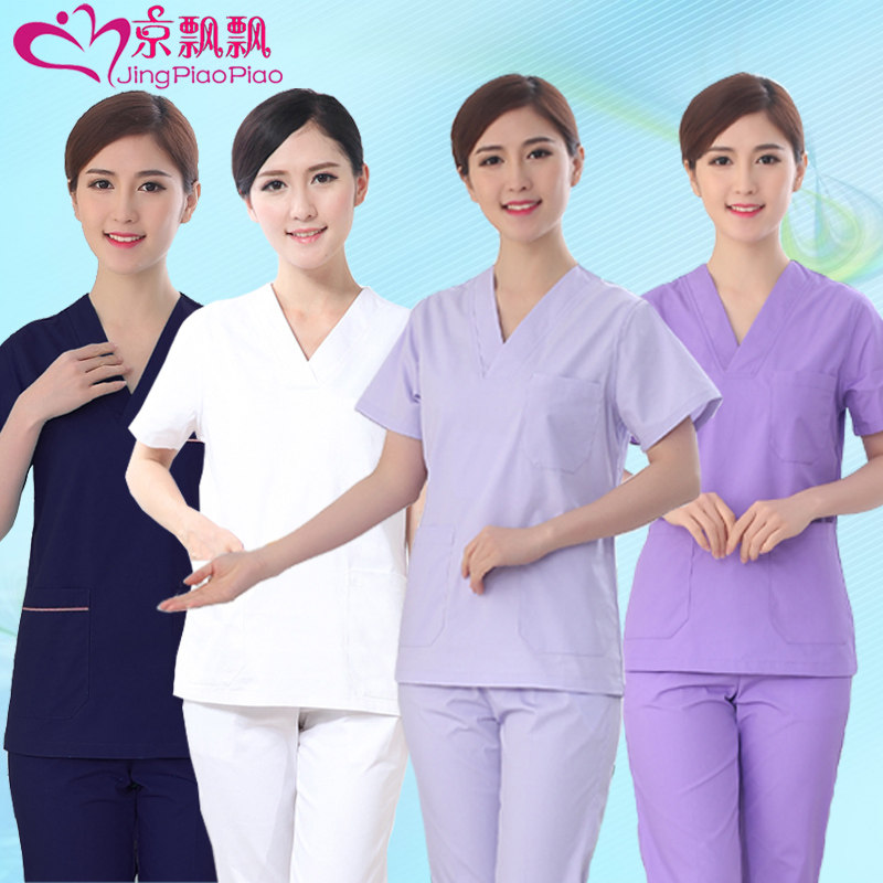 洗手衣短袖医生服手术衣分体套装美容女护士纯棉男刷手工作隔离衣