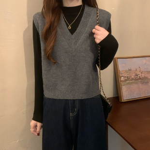 针织毛衣马甲女背心2025秋季新款短款外搭秋冬叠穿内搭毛线小马夹