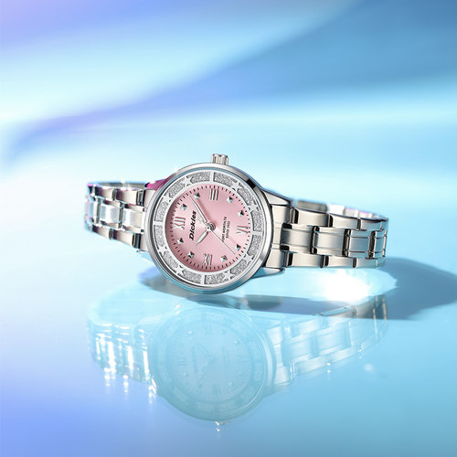 Dickies樱花粉轻奢小众女士手表