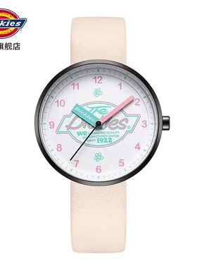 Dickies旗舰店手表女正品学生复古皮带石英表简约防水腕表CL-522