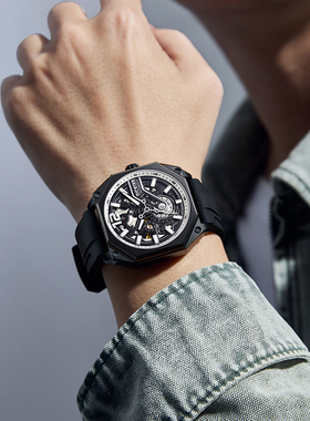 Dickies机械手表男款飞轮潮流全自动镂空男士男表多功能夜光CL625