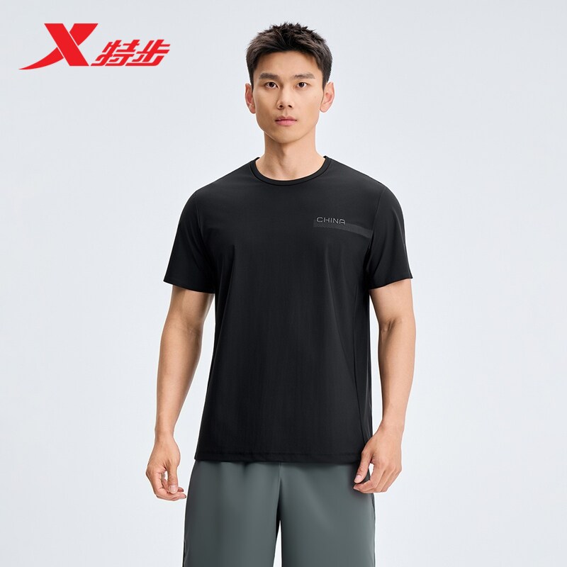 特步训练系列 | 冰丝圆领短袖秋季男装运动半袖男T恤974229010257