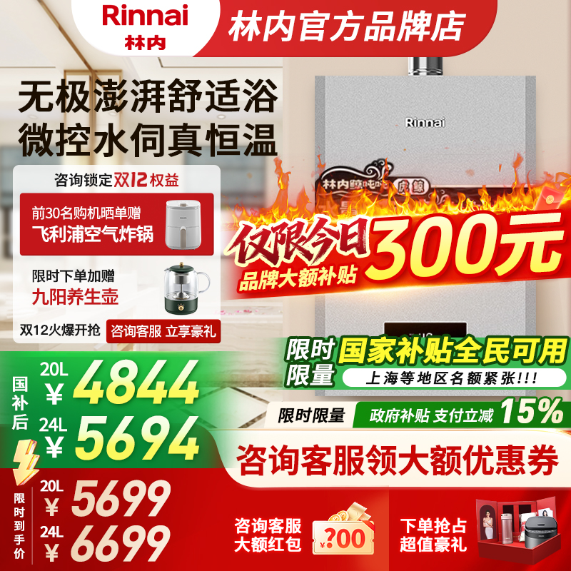 林内燃气热水器20升24升GD72