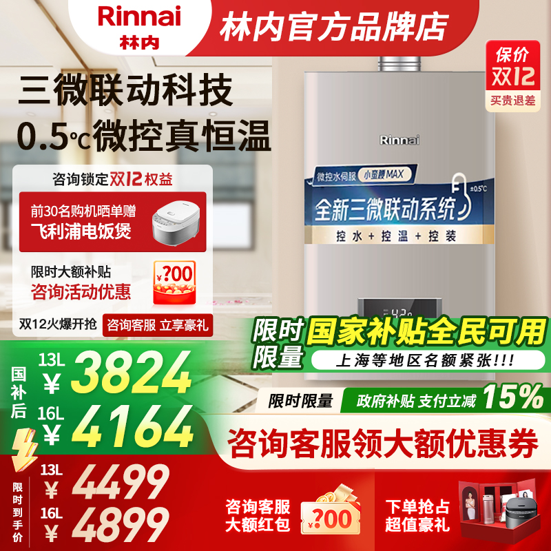 【小蛮腰MAX】林内燃气热水器