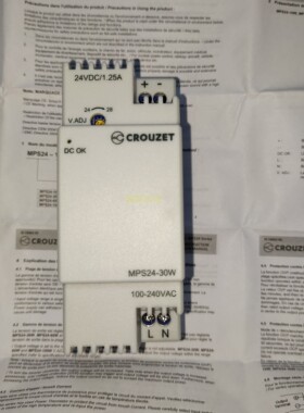 89451003 CROUZET Modular Power Supply 30W, 100-240 Vac/24 Vd