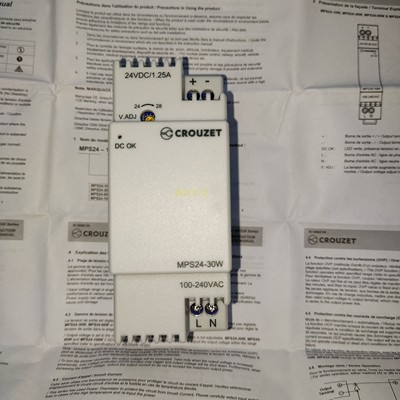 89451003 CROUZET Modular Power Supply 30W, 100-240 Vac/24 Vd