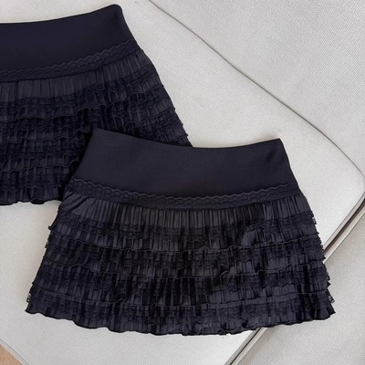 韩系A字百搭短款半身裙