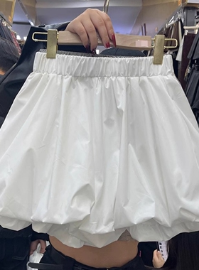 灰色蓬蓬花苞短裤裙女2026春季新款小个子宽松灯笼休闲裤子